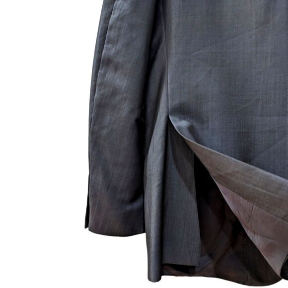 Zegna Mens Wool & Mohair Two Button Shiny Navy Blue Blazer 28QCG4 Size EU 54R - Picture 7 of 10